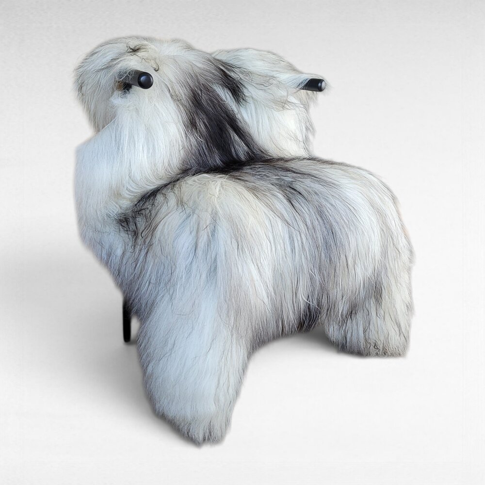 Genuine Icelandic Sheepskin Rug Big Gray White Gray XL 54" x 36"